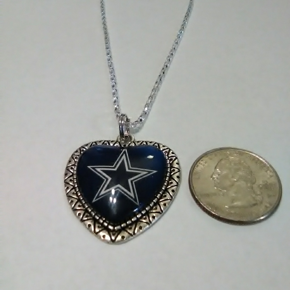 Dallas Cowboys Heart Necklace